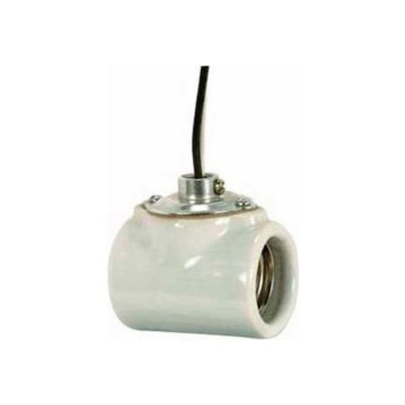 SATCO Satco 80-1314 Twin Glazed Porcelain Socket w/Flange Bushing Cap and 9-in. Leads 80/1314